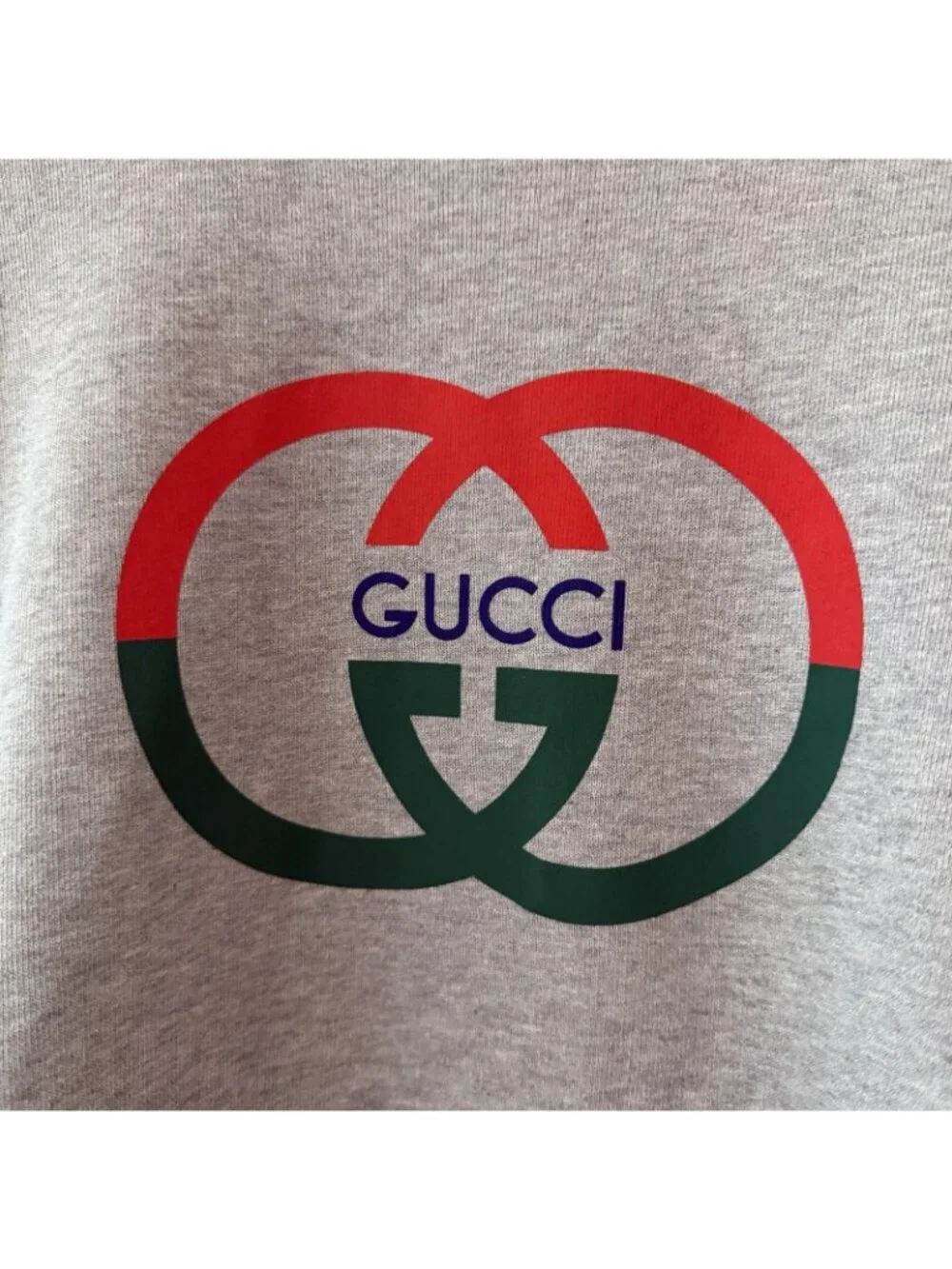 NEW GUCCI GREY LOGO SWEATSHIRT LOGO COTTON SZ M 100% Authentic